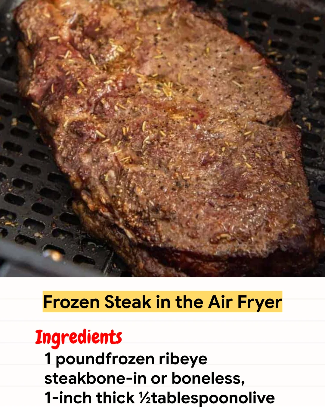 Air Fryer Recipe Frozen Steak in the Air Fryer