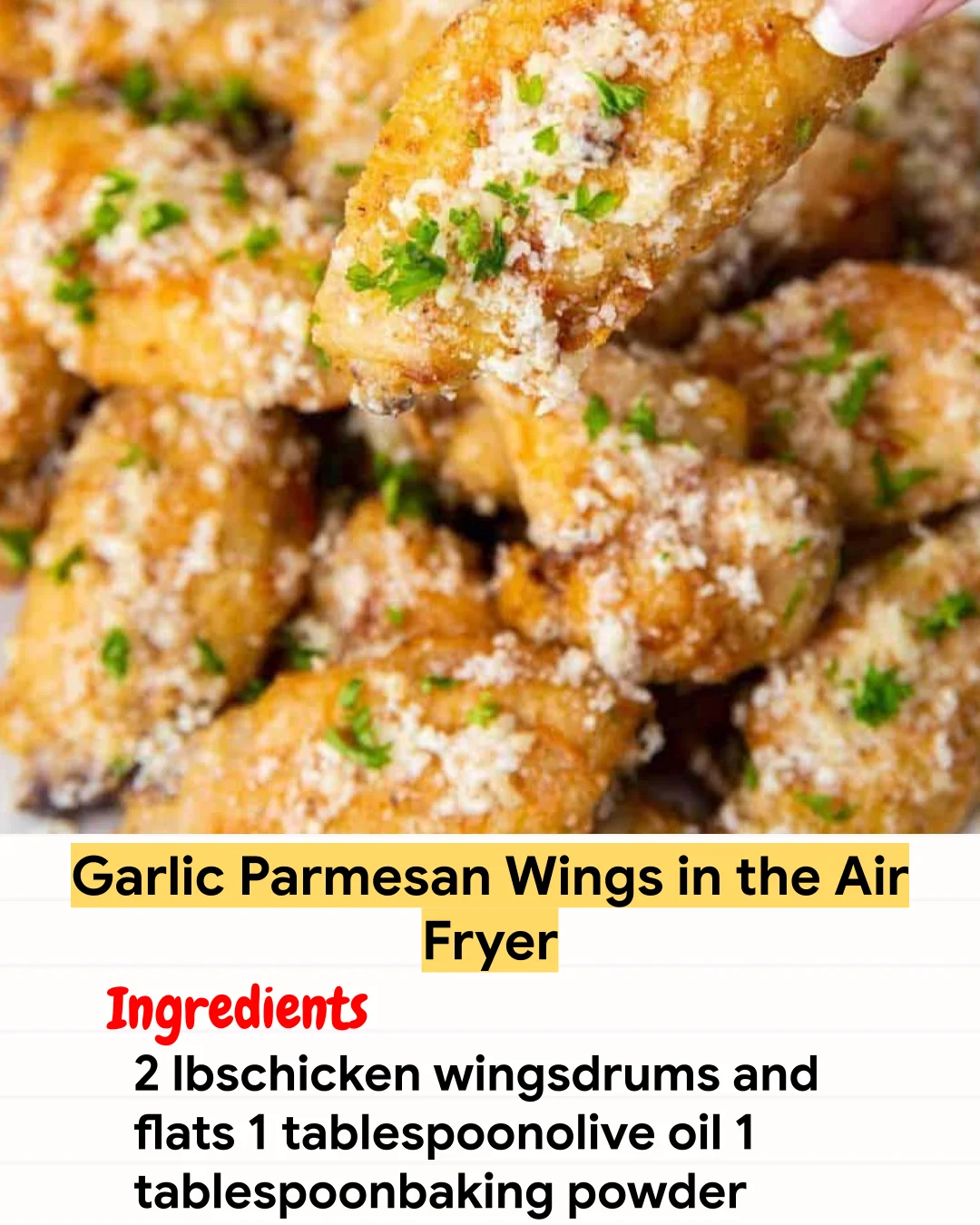 Air Fryer Recipe Garlic Parmesan Wings in the Air Fryer