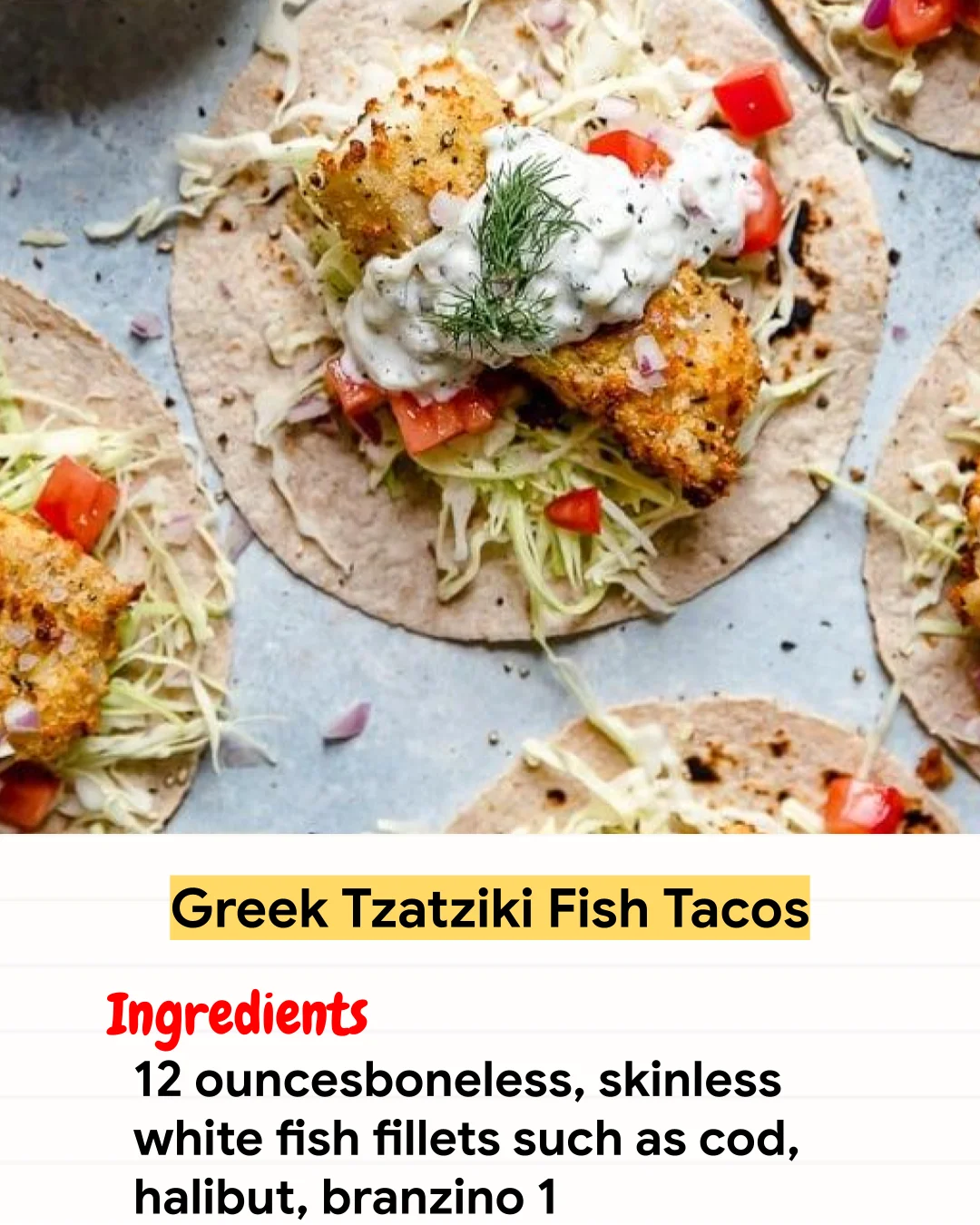Air Fryer Recipe Greek Tzatziki Fish Tacos