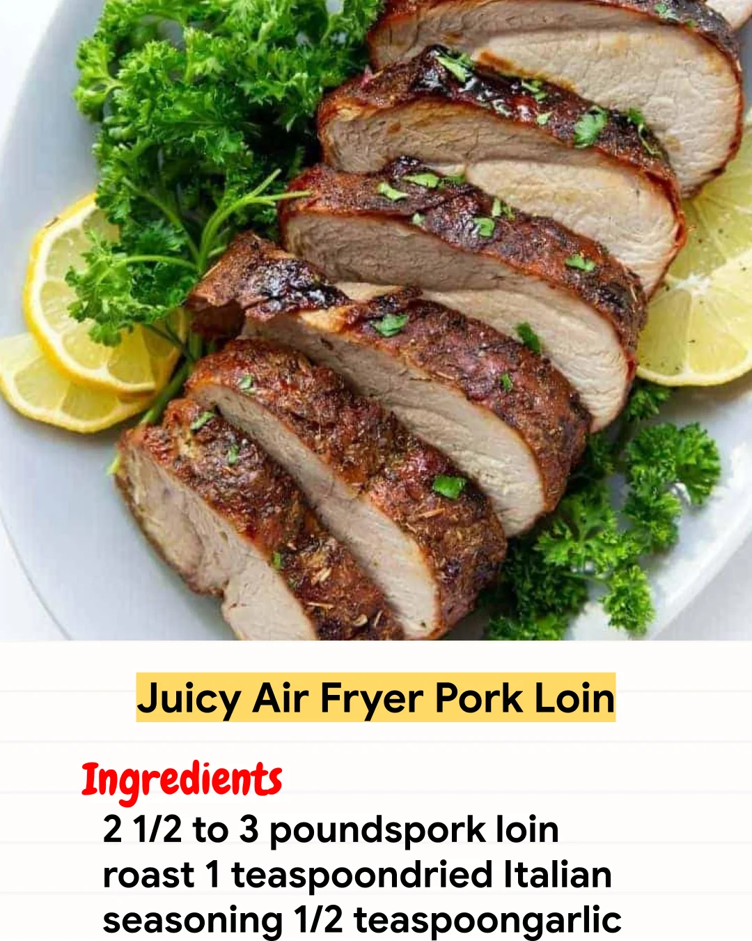 Air Fryer Recipe Juicy Air Fryer Pork Loin