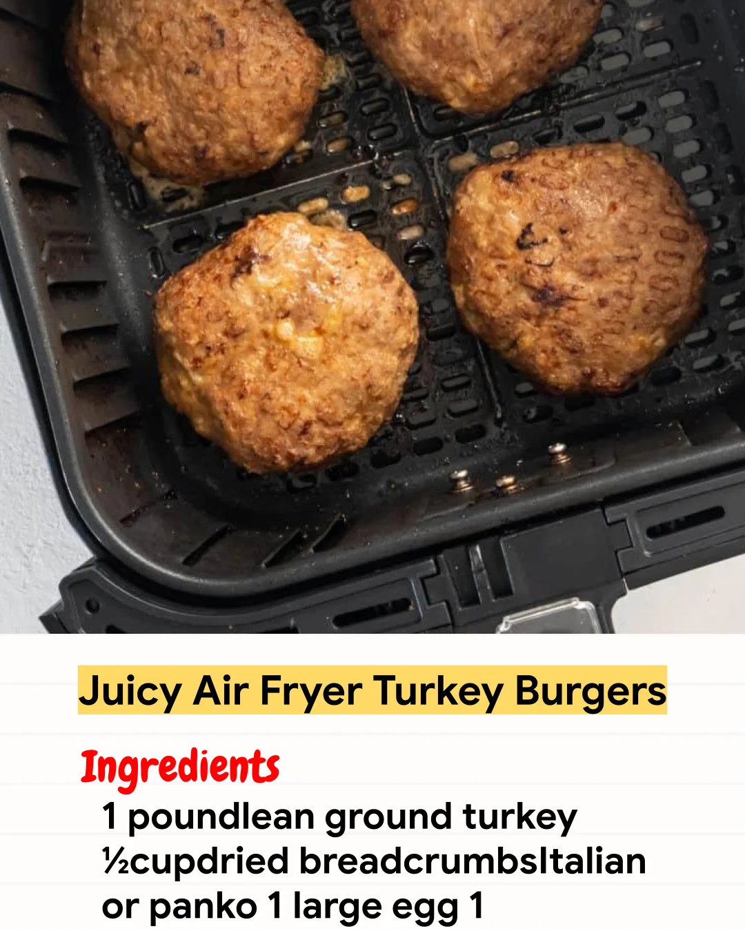 Air Fryer Recipe Juicy Air Fryer Turkey Burgers
