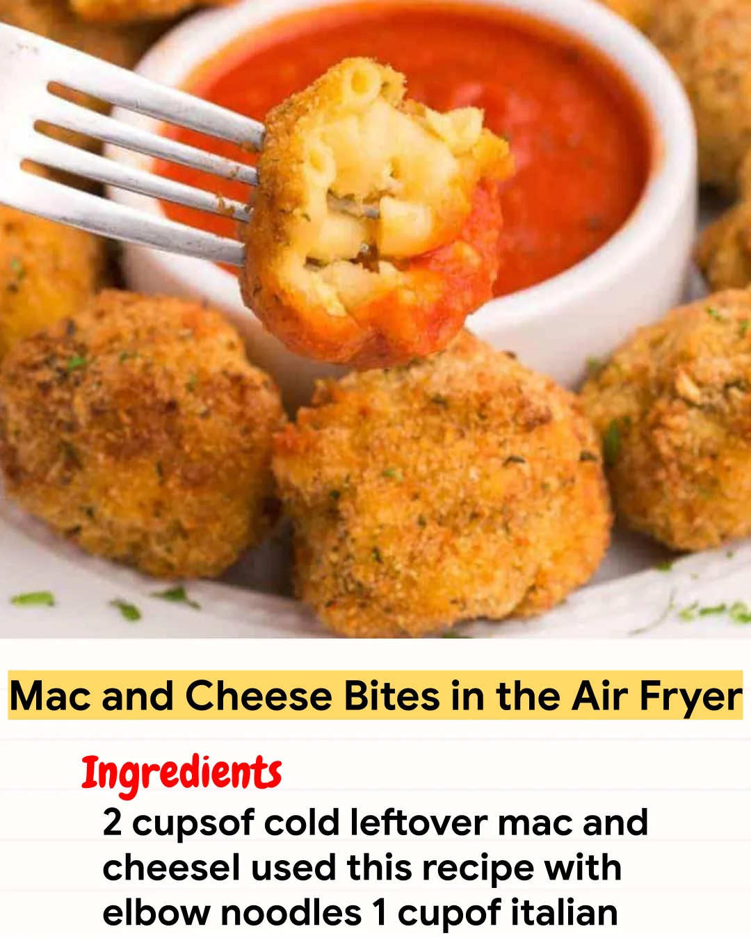 Air Fryer Recipe Mac and Cheese Bites in the Air Fryer