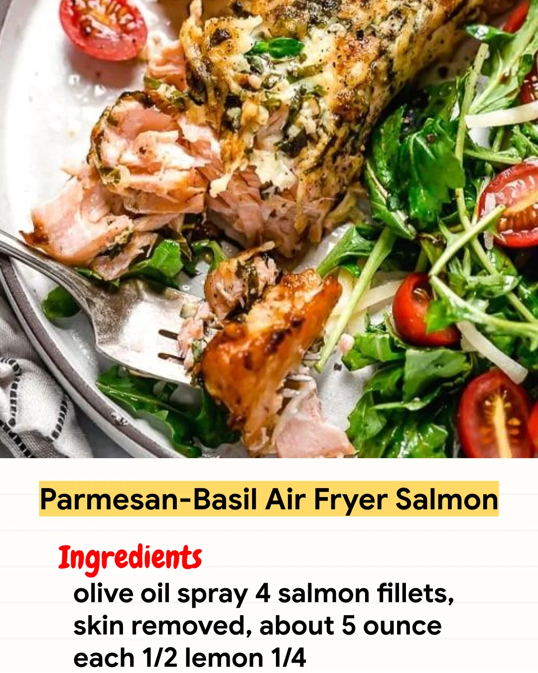 Air Fryer Recipe Parmesan-Basil Air Fryer Salmon