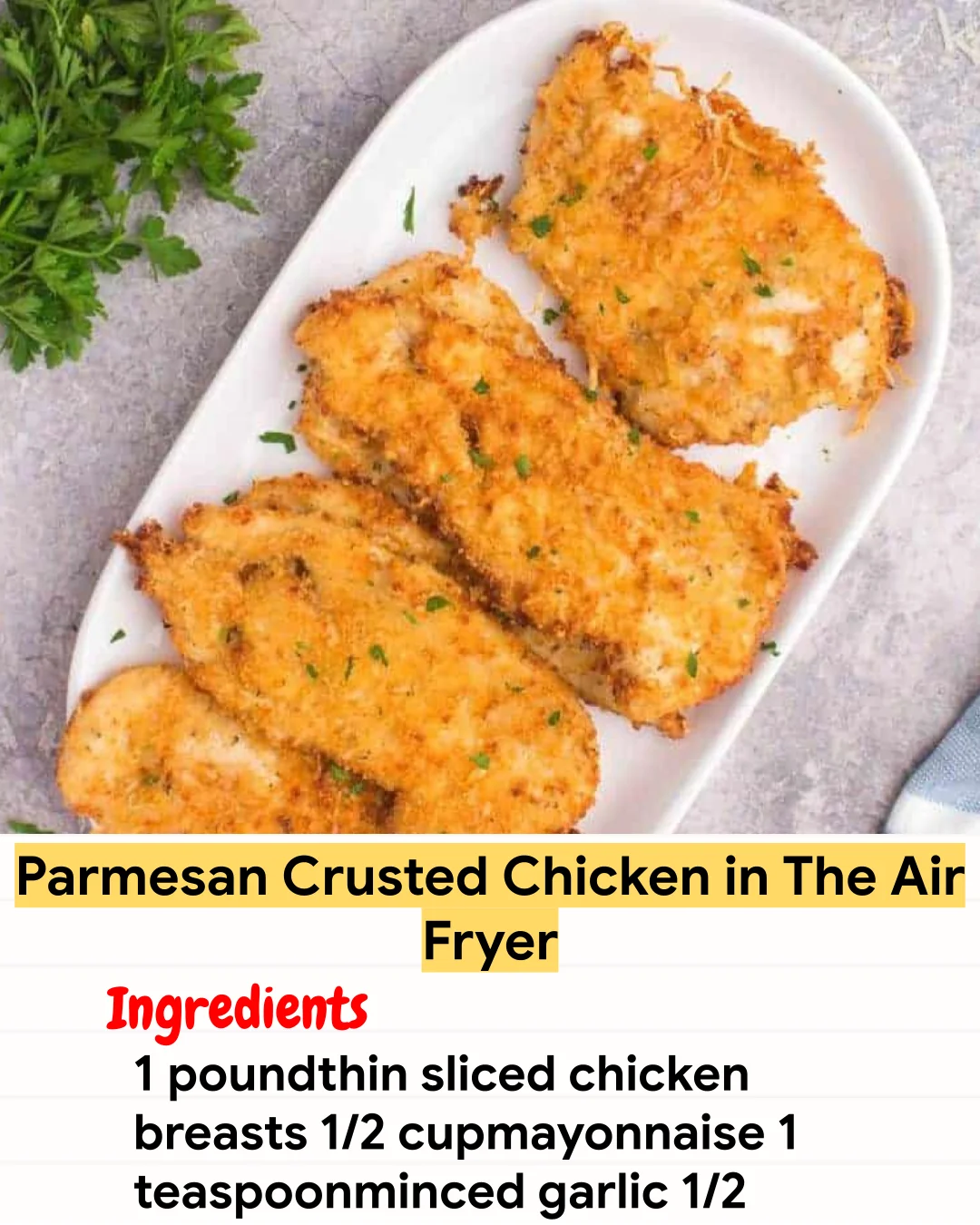 Air Fryer Recipe Parmesan Crusted Chicken in The Air Fryer