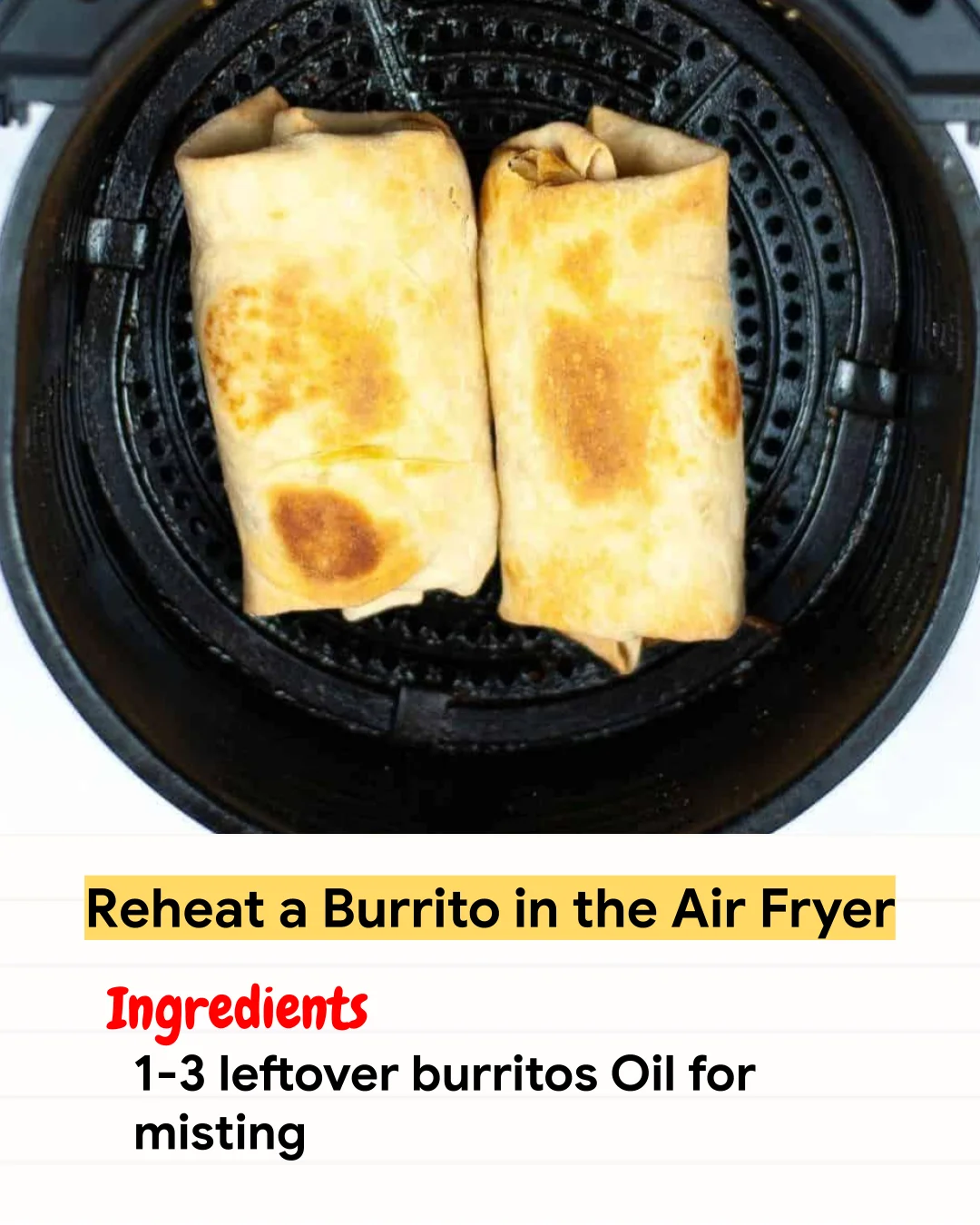 Air Fryer Recipe Reheat a Burrito in the Air Fryer