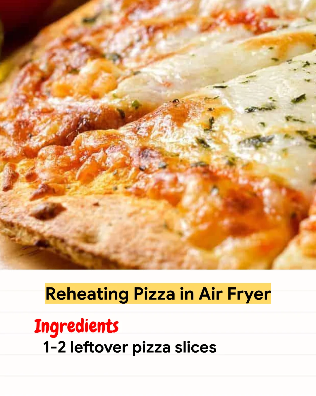 Air Fryer Recipe Reheating Pizza in Air Fryer