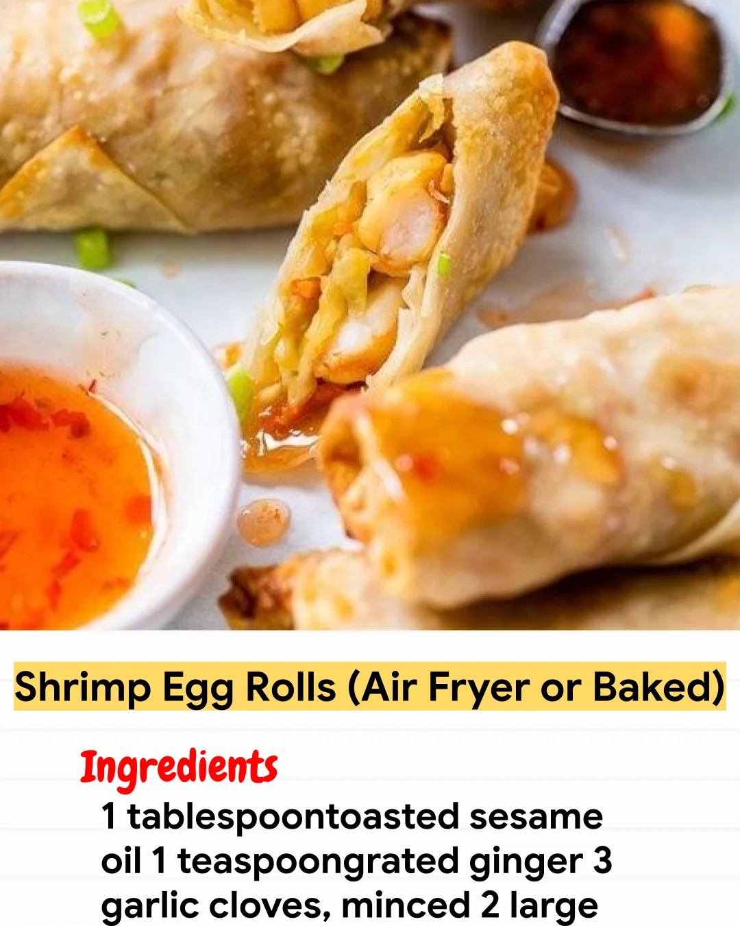 Air Fryer Recipe Shrimp Egg Rolls (Air Fryer or Baked)