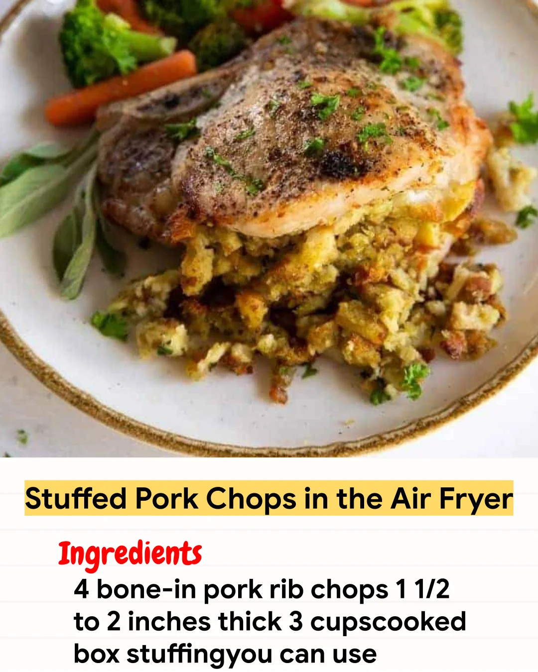 Air Fryer Recipe Stuffed Pork Chops in the Air Fryer