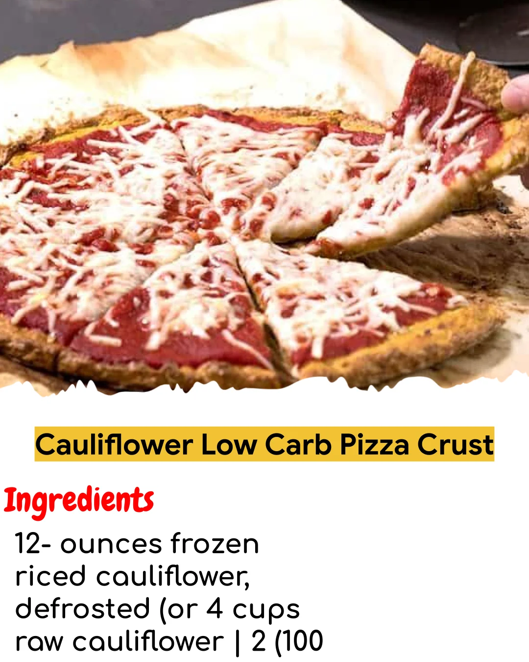 Cauliflower Low Carb Pizza Crust (Chef-Developed)