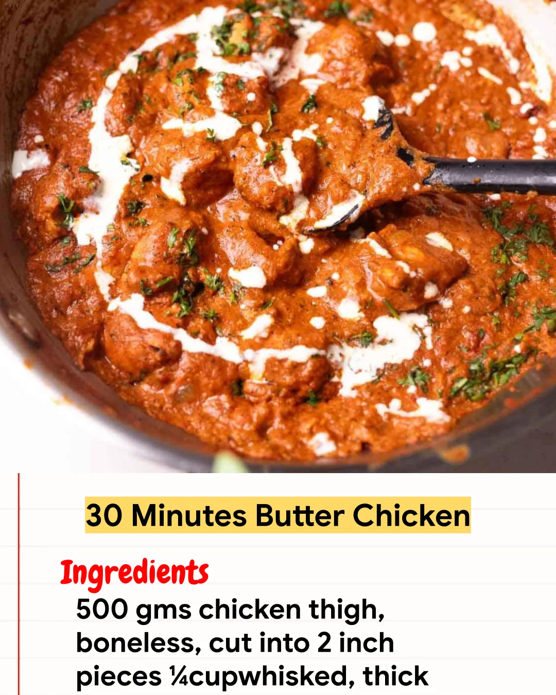 Chicken Recipe 30 Minutes Butter Chicken