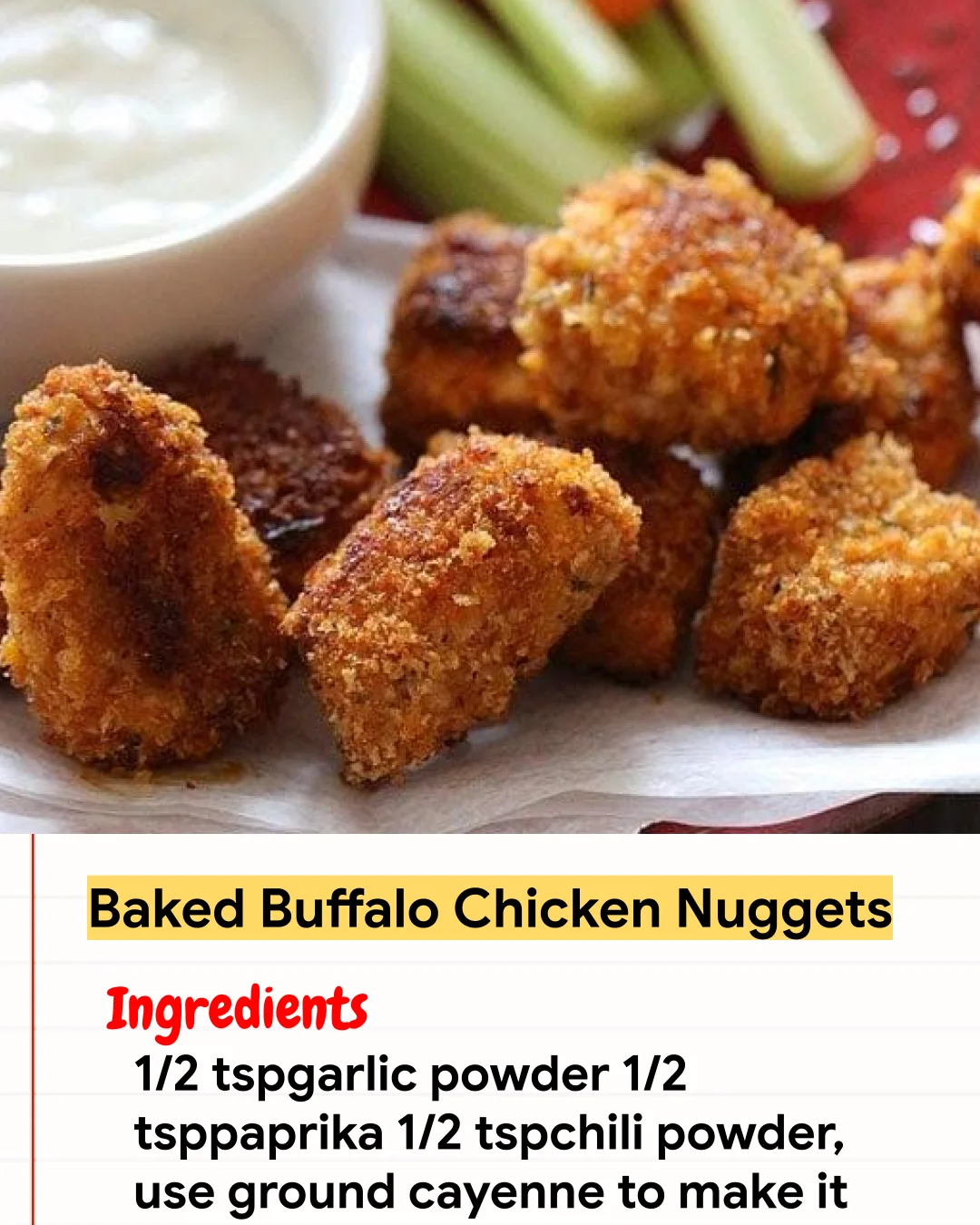 Chicken Recipe Baked Buffalo Chicken Nuggets
