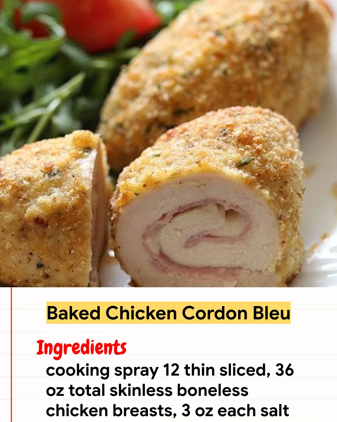 Chicken Recipe Baked Chicken Cordon Bleu