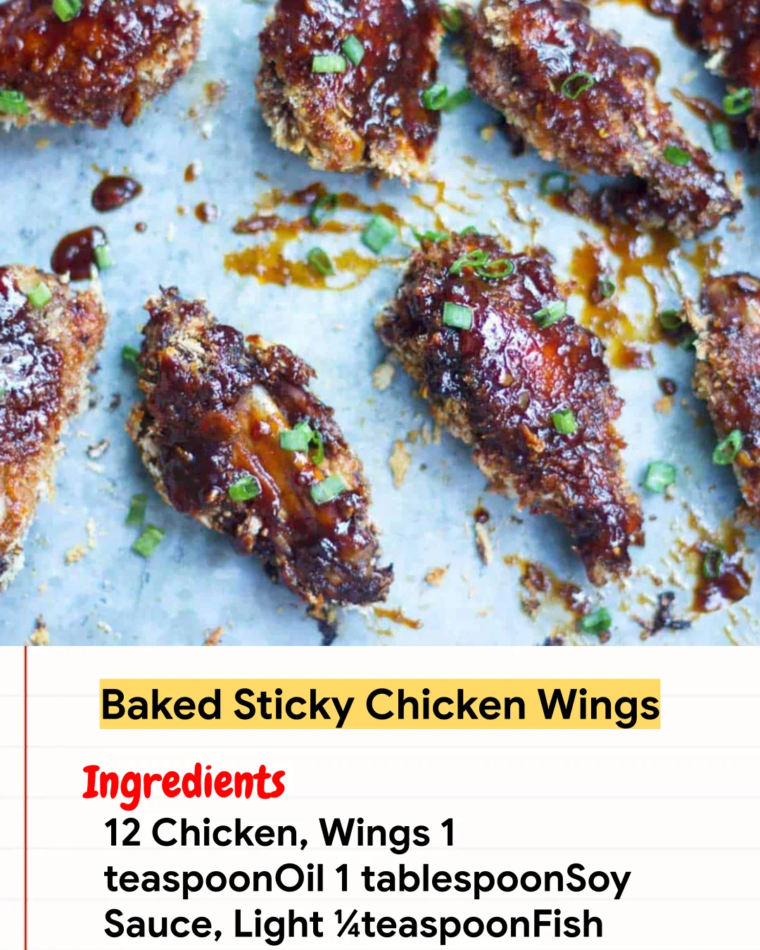 Chicken Recipe Baked Sticky Chicken Wings