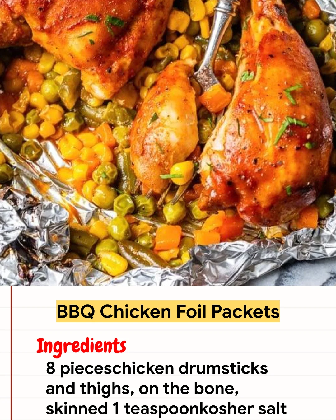 Chicken Recipe BBQ Chicken Foil Packets