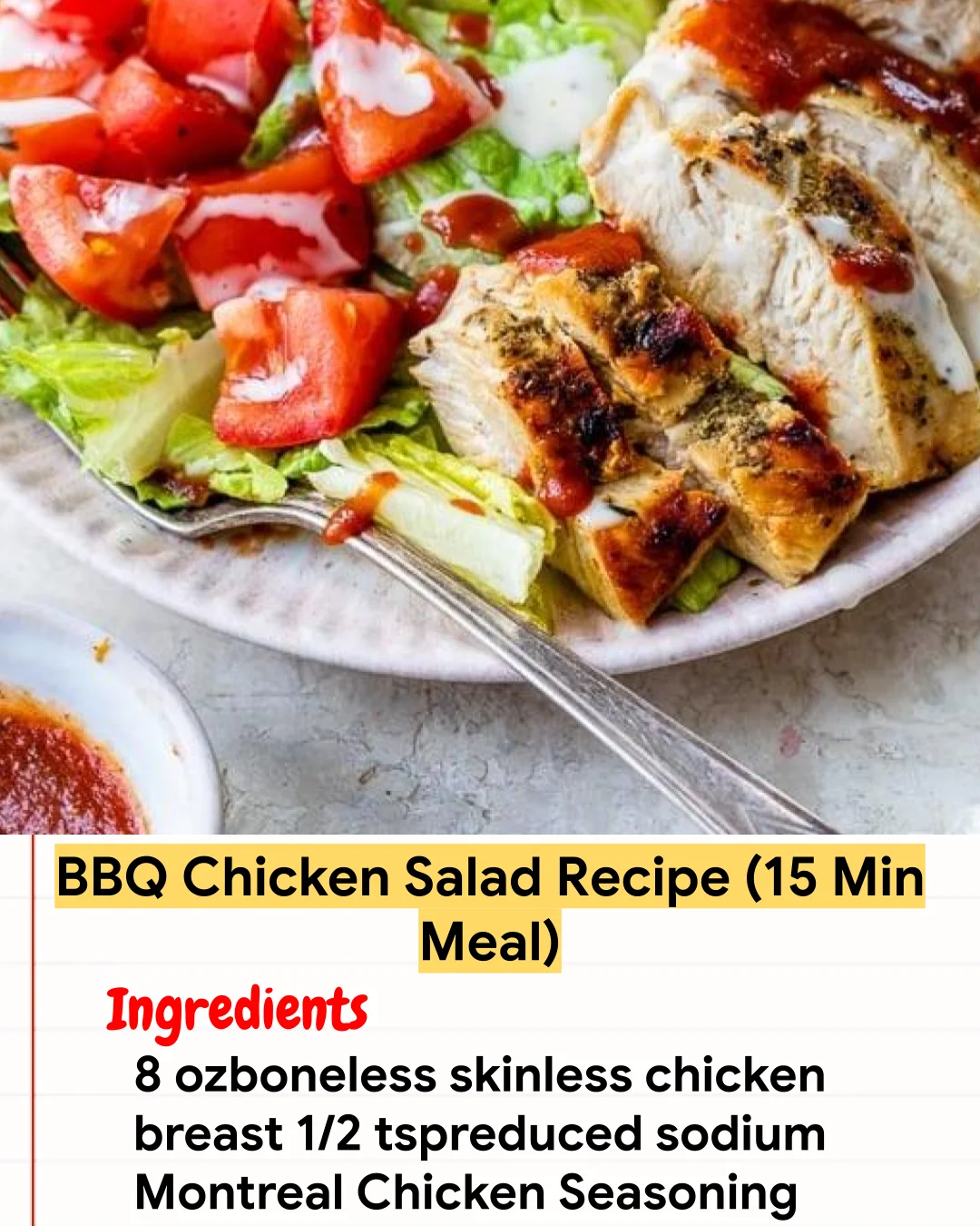Chicken Recipe BBQ Chicken Salad Recipe (15 Min Meal)
