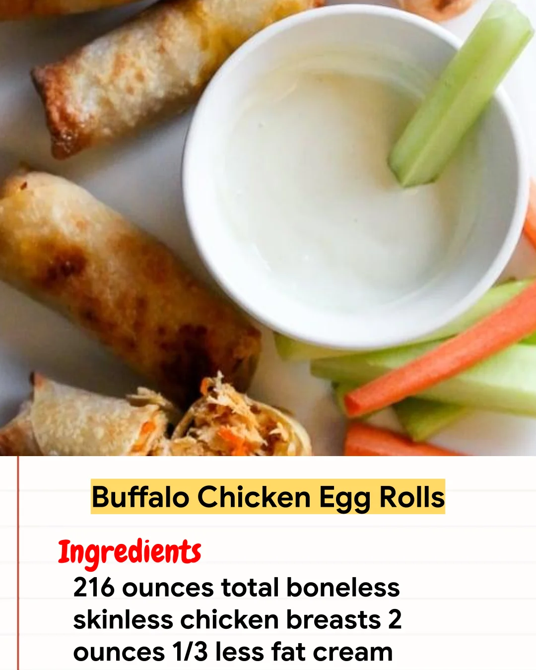 Chicken Recipe Buffalo Chicken Egg Rolls