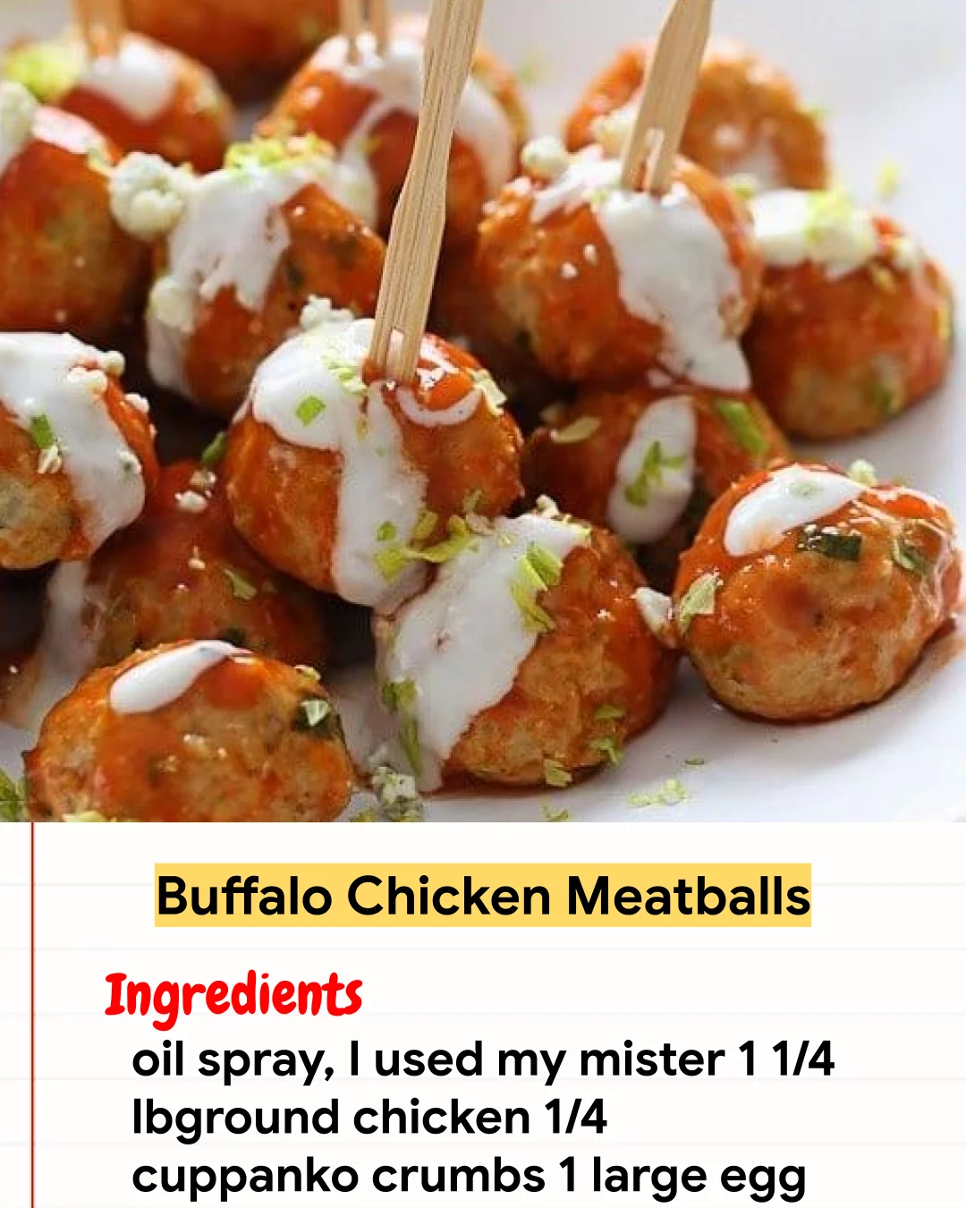 Chicken Recipe Buffalo Chicken Meatballs