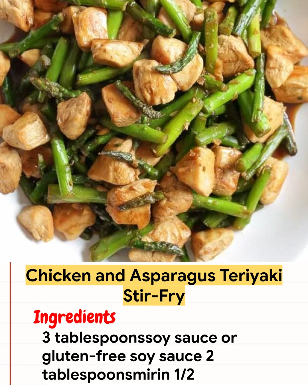 Chicken Recipe Chicken and Asparagus Teriyaki Stir-Fry