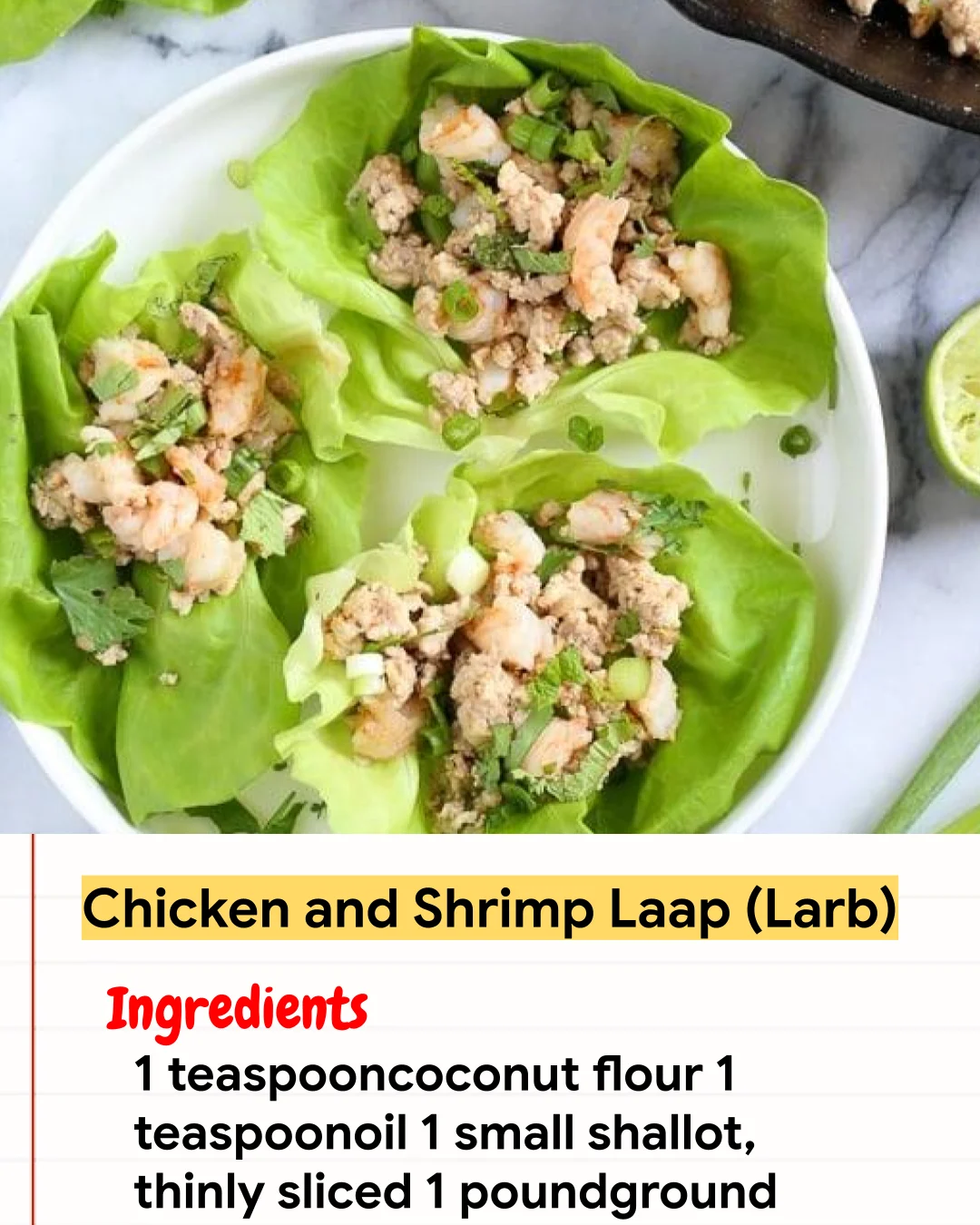 Chicken Recipe Chicken and Shrimp Laap (Larb)