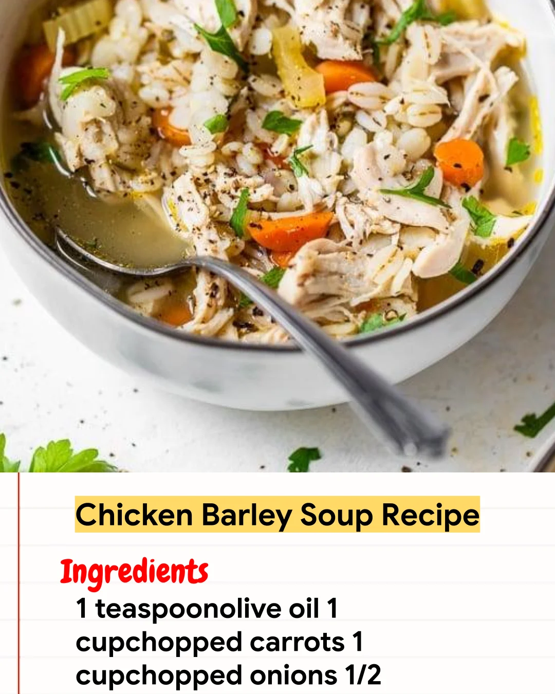 Chicken Recipe Chicken Barley Soup Recipe