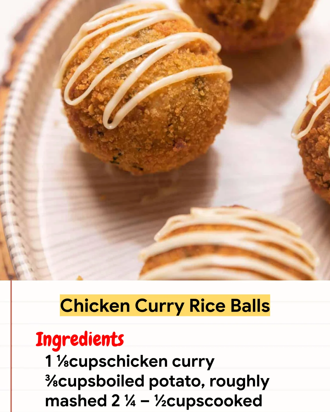 Chicken Recipe Chicken Curry Rice Balls