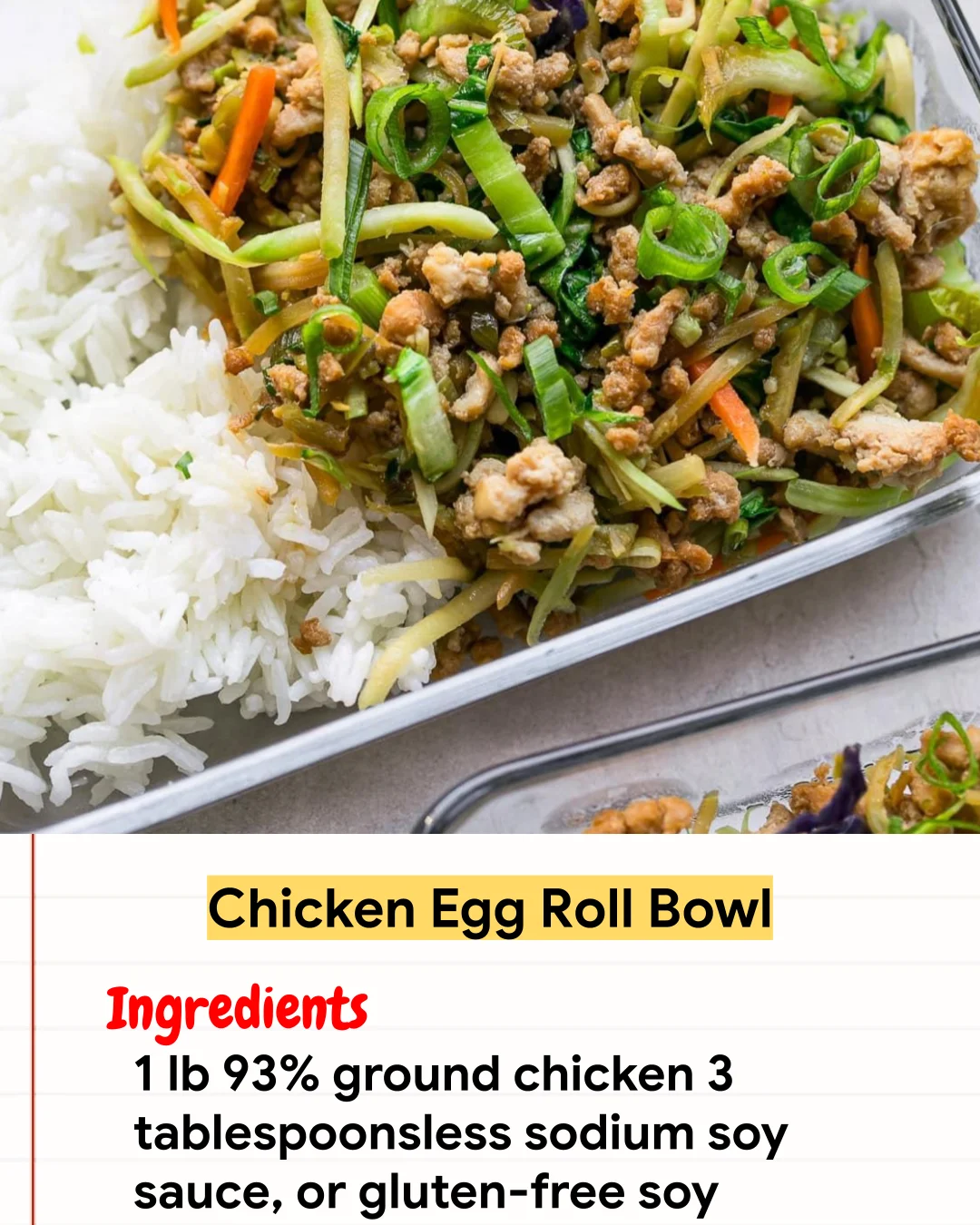 Chicken Recipe Chicken Egg Roll Bowl