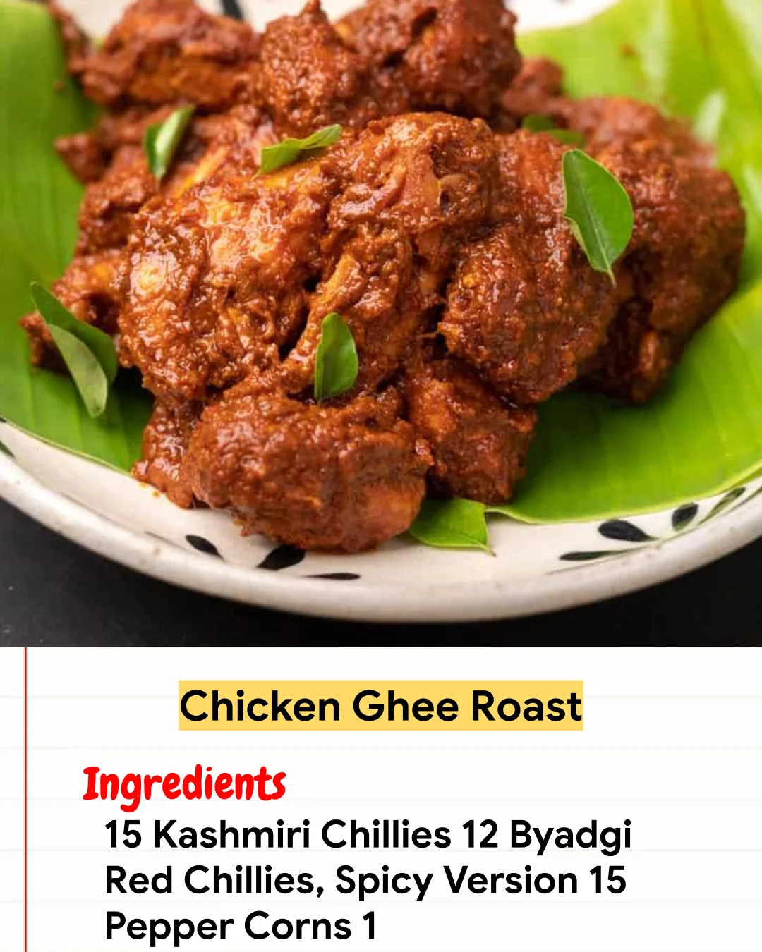 Chicken Recipe Chicken Ghee Roast
