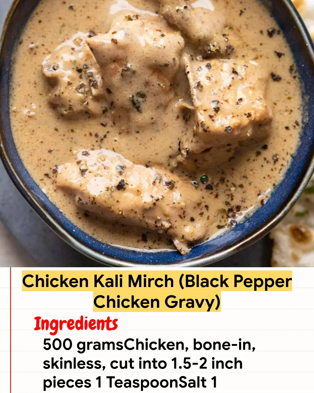 Chicken Recipe Chicken Kali Mirch (Black Pepper Chicken Gravy)