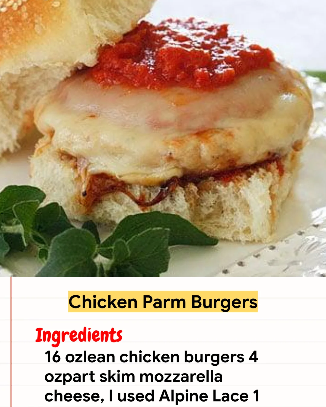Chicken Recipe Chicken Parm Burgers