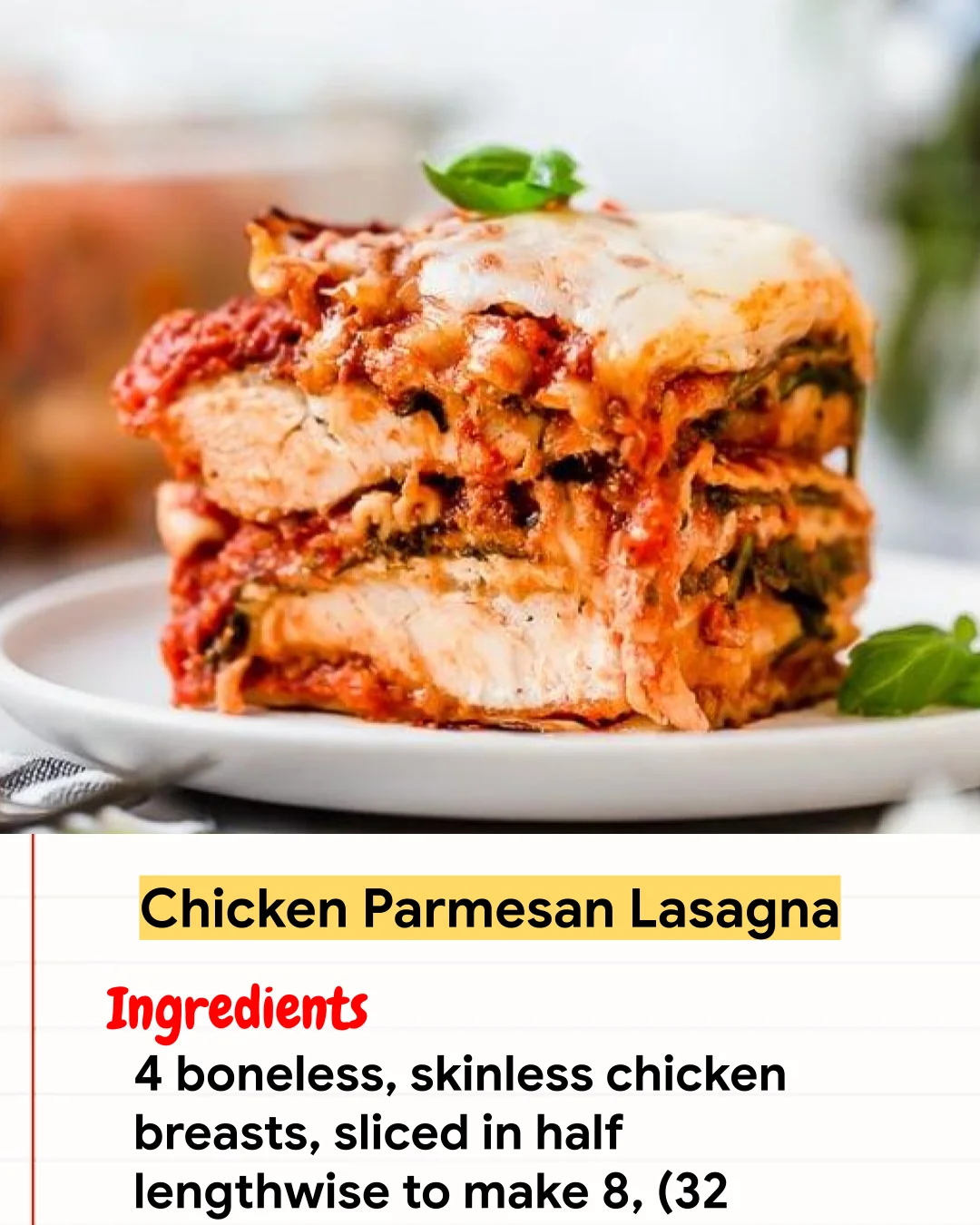 Chicken Recipe Chicken Parmesan Lasagna