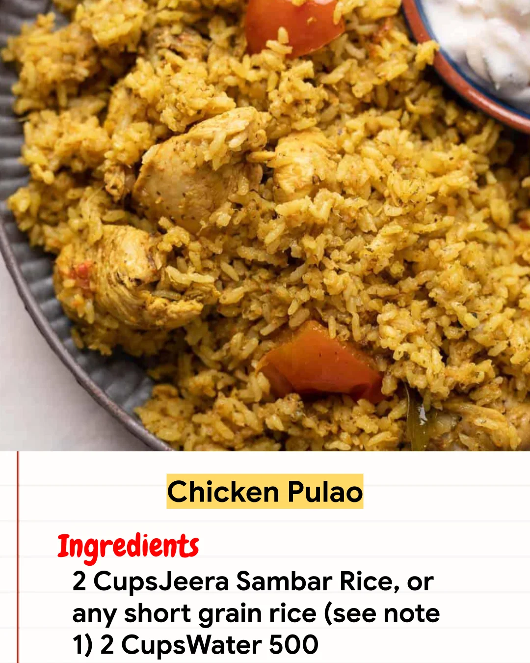 Chicken Recipe Chicken Pulao