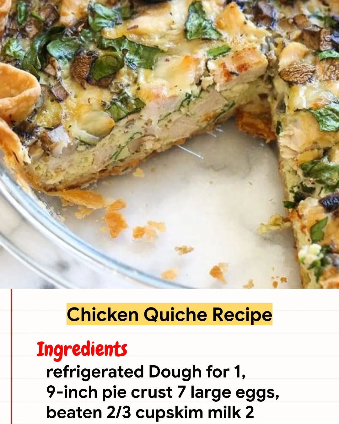 Chicken Recipe Chicken Quiche Recipe