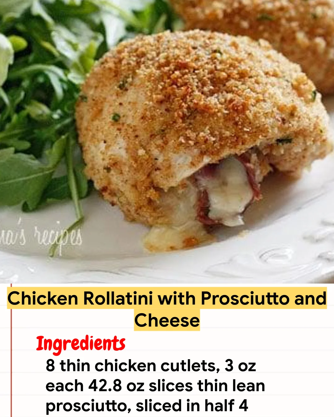 Chicken Recipe Chicken Rollatini with Prosciutto and Cheese