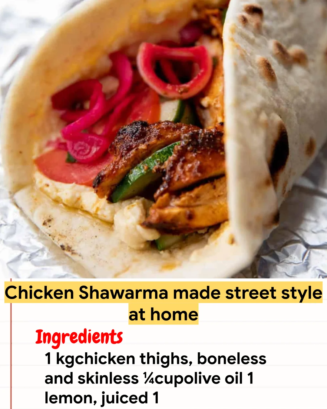 Chicken Recipe Chicken Shawarma made street style at home