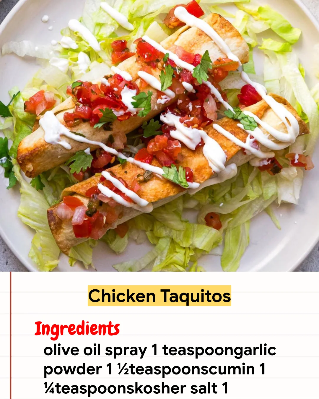 Chicken Recipe Chicken Taquitos