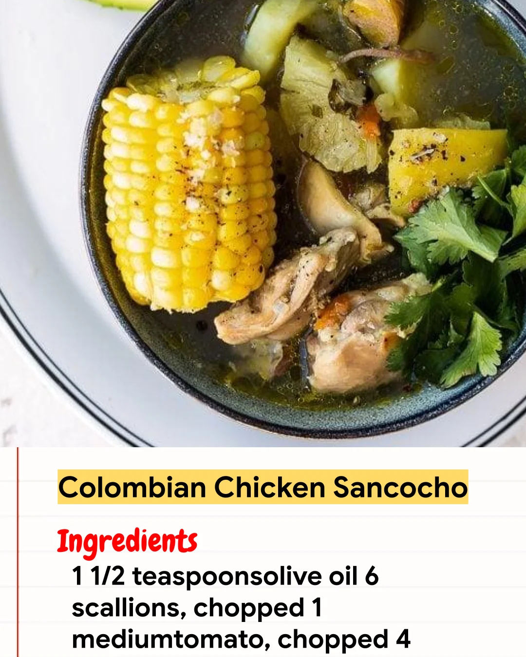 Chicken Recipe Colombian Chicken Sancocho