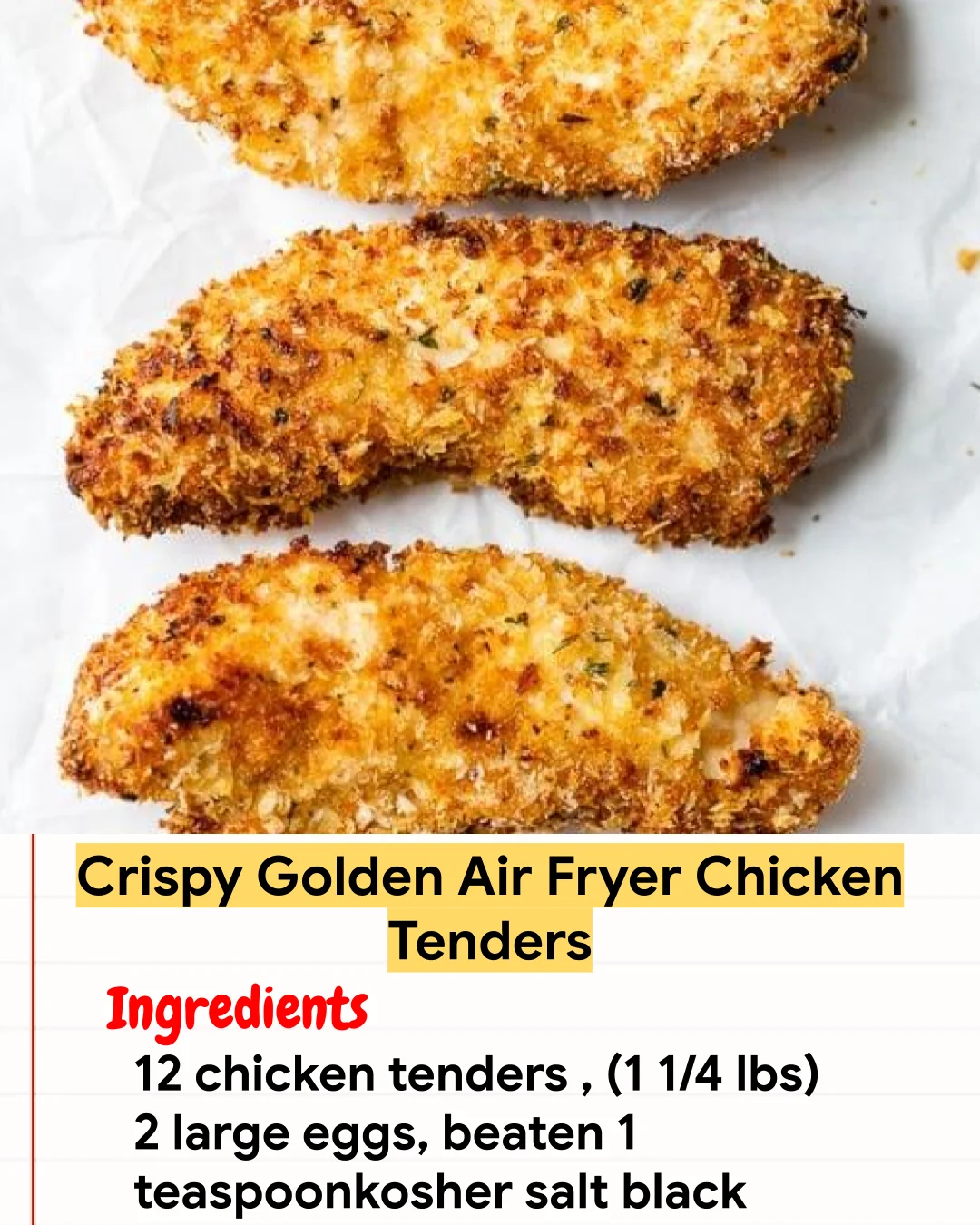 Chicken Recipe Crispy Golden Air Fryer Chicken Tenders
