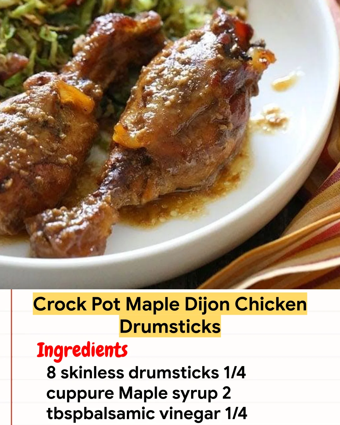 Chicken Recipe Crock Pot Maple Dijon Chicken Drumsticks
