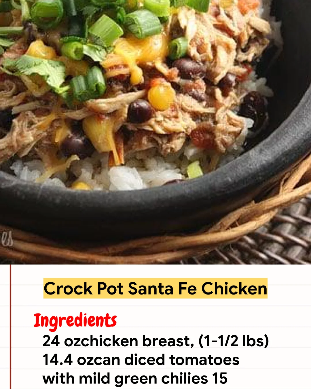 Chicken Recipe Crock Pot Santa Fe Chicken