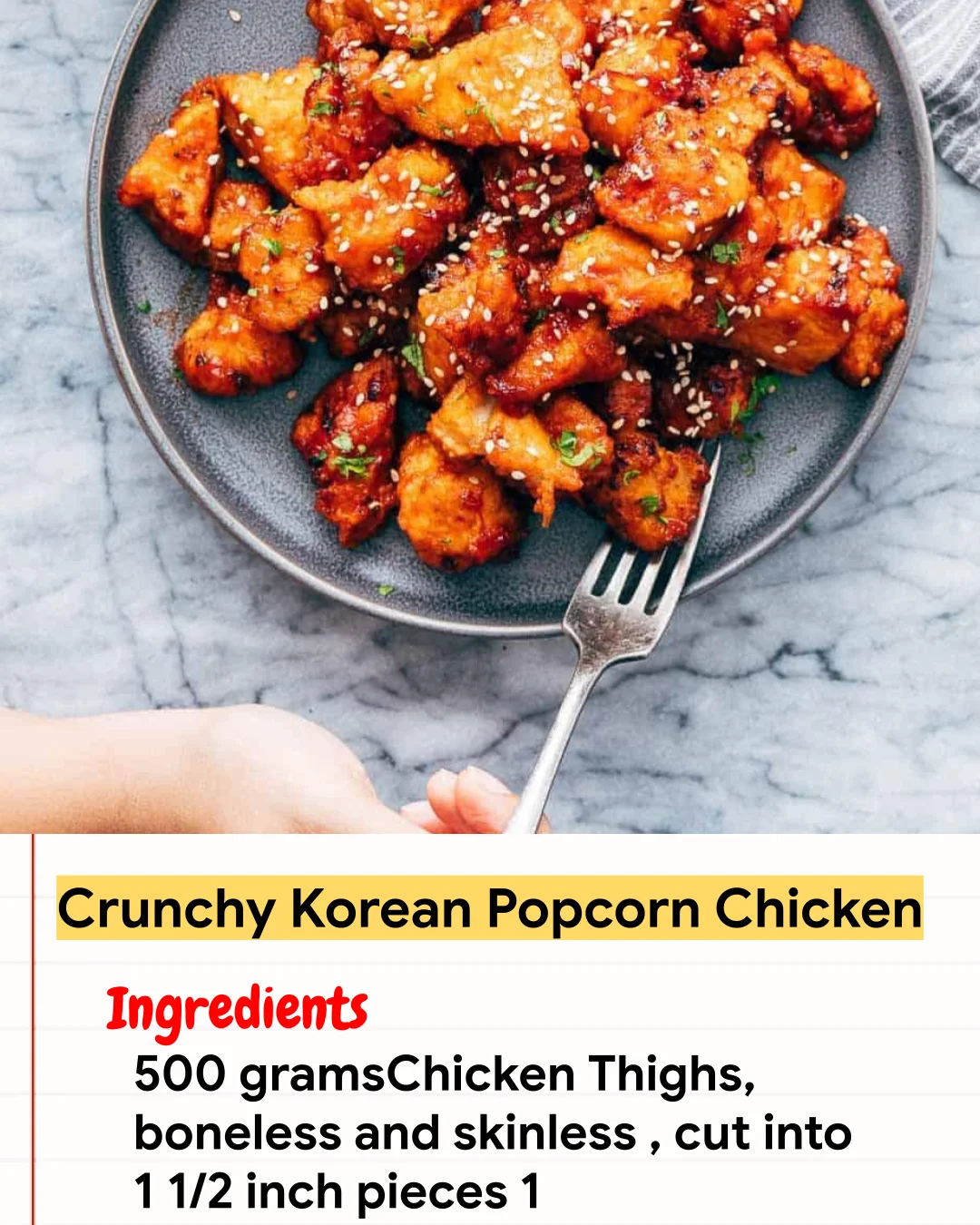 Chicken Recipe Crunchy Korean Popcorn Chicken