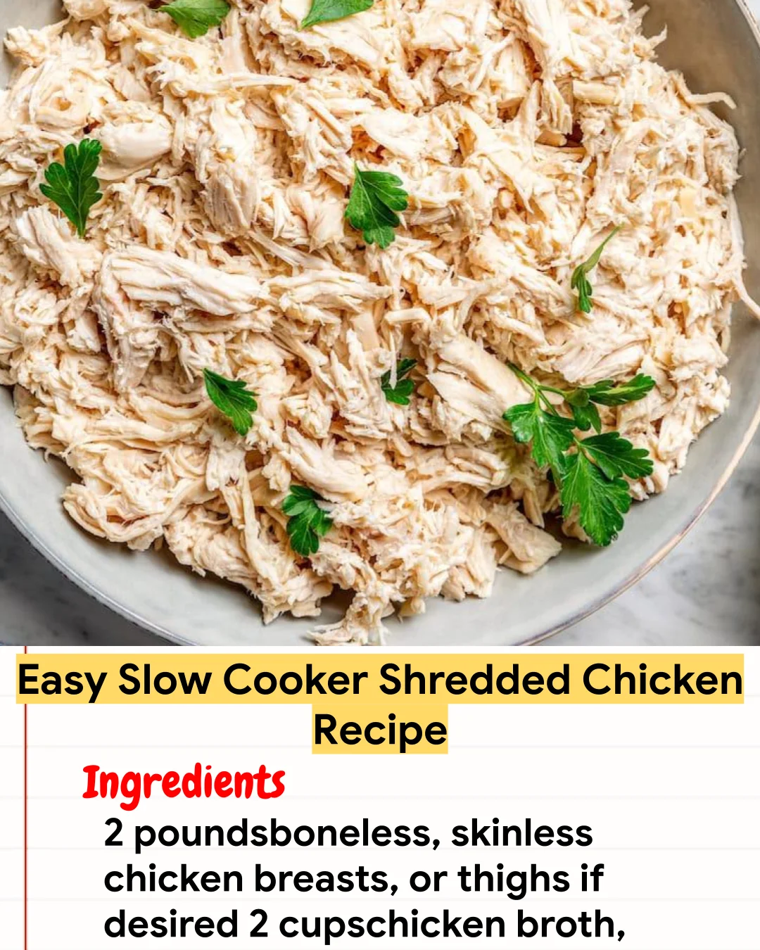 Chicken Recipe Easy Slow Cooker Shredded Chicken Recipe