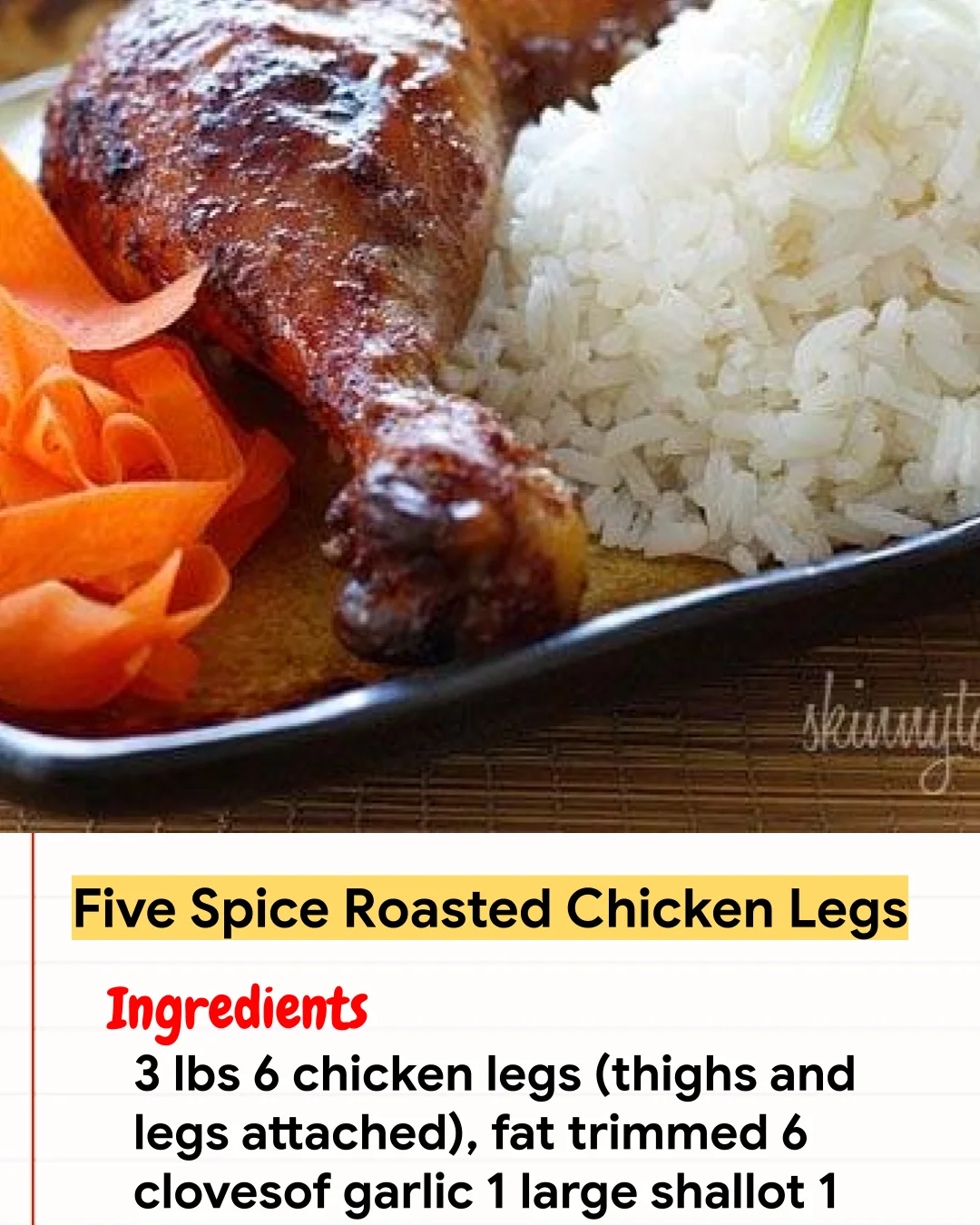 Chicken Recipe Five Spice Roasted Chicken Legs