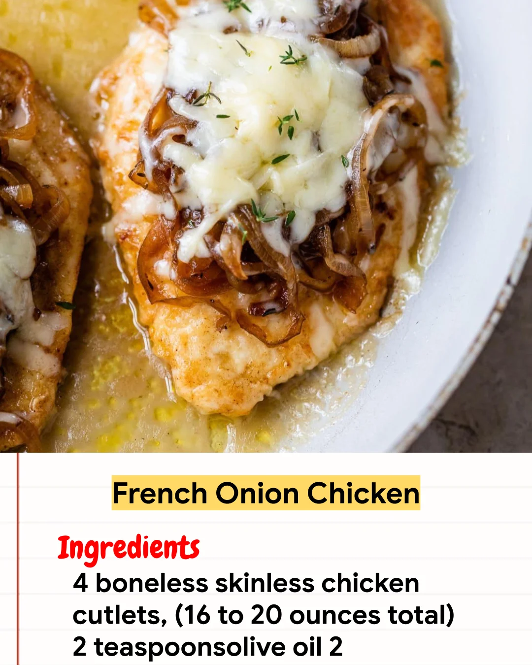 Chicken Recipe French Onion Chicken