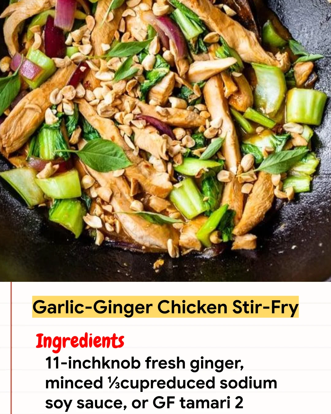 Chicken Recipe Garlic-Ginger Chicken Stir-Fry