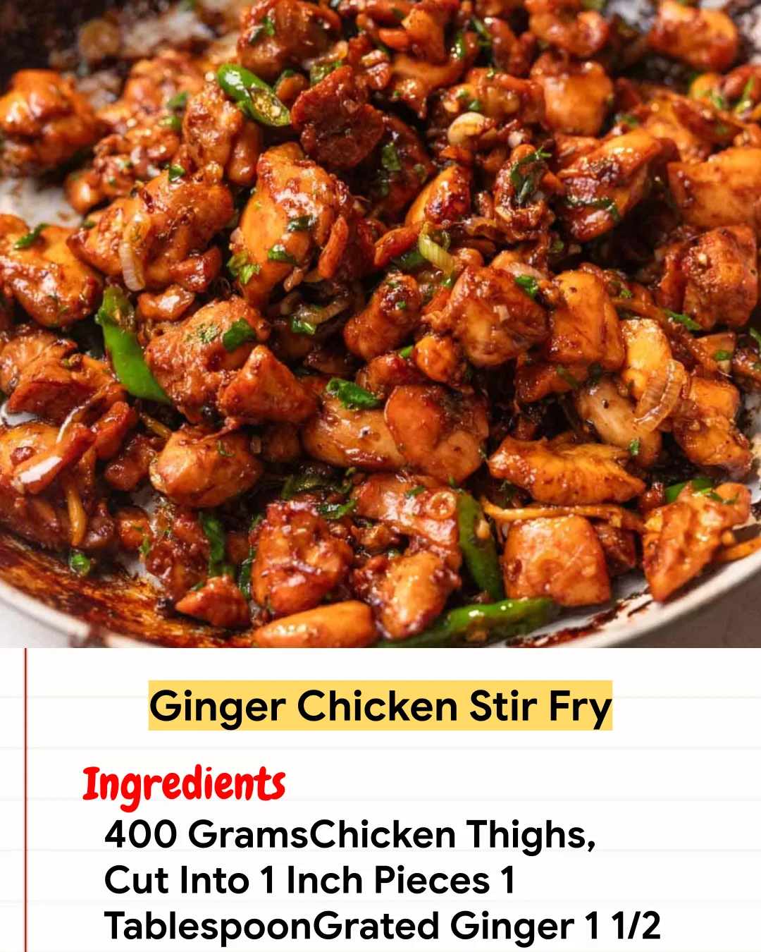 Chicken Recipe Ginger Chicken Stir Fry