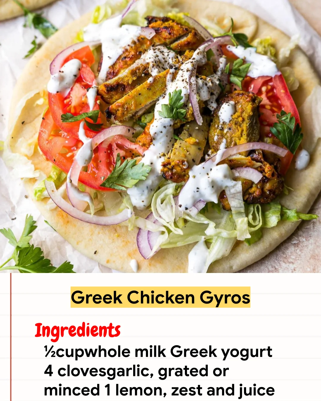 Chicken Recipe Greek Chicken Gyros