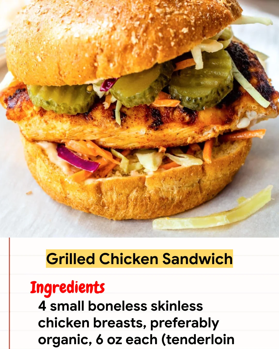 Chicken Recipe Grilled Chicken Sandwich
