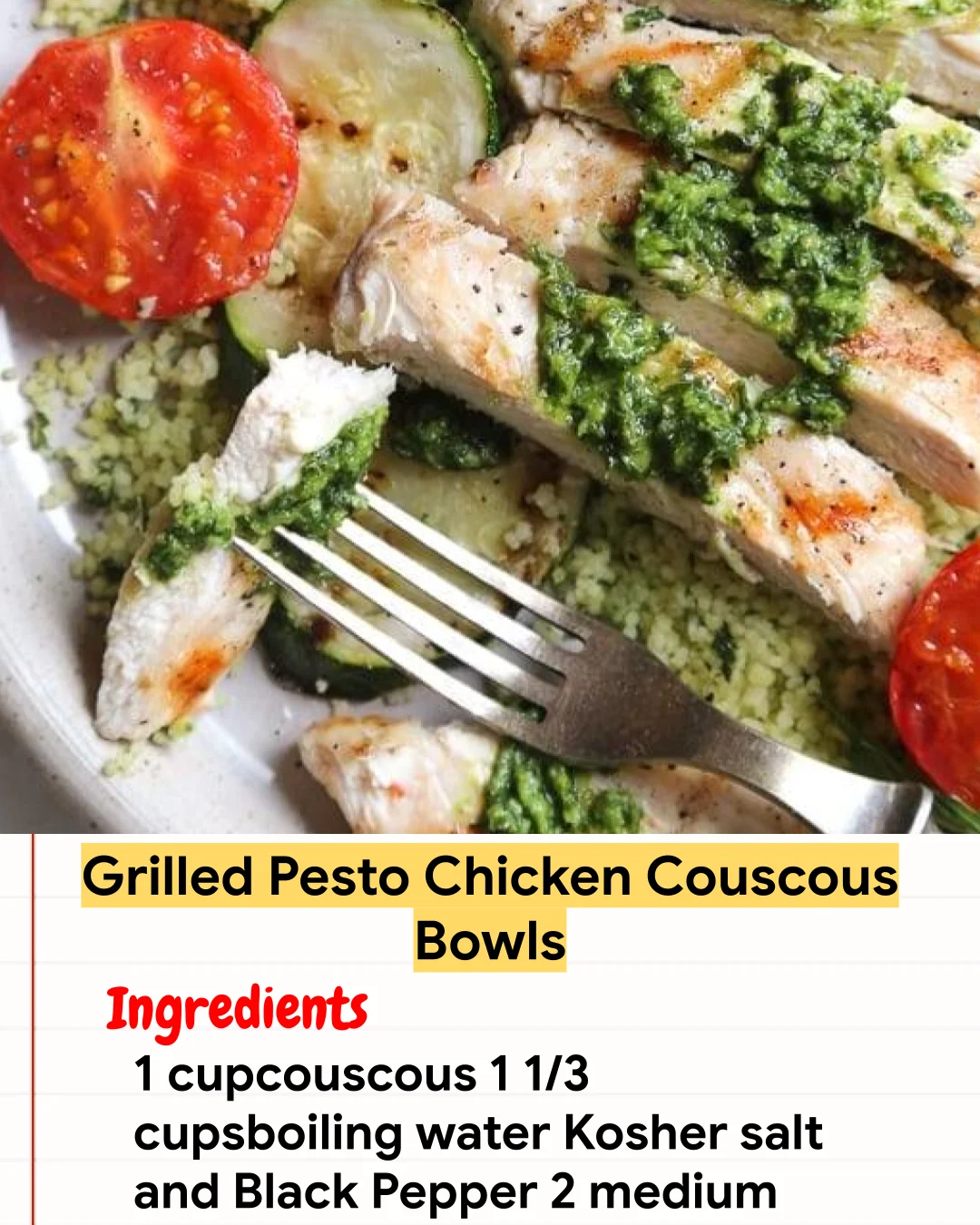 Chicken Recipe Grilled Pesto Chicken Couscous Bowls