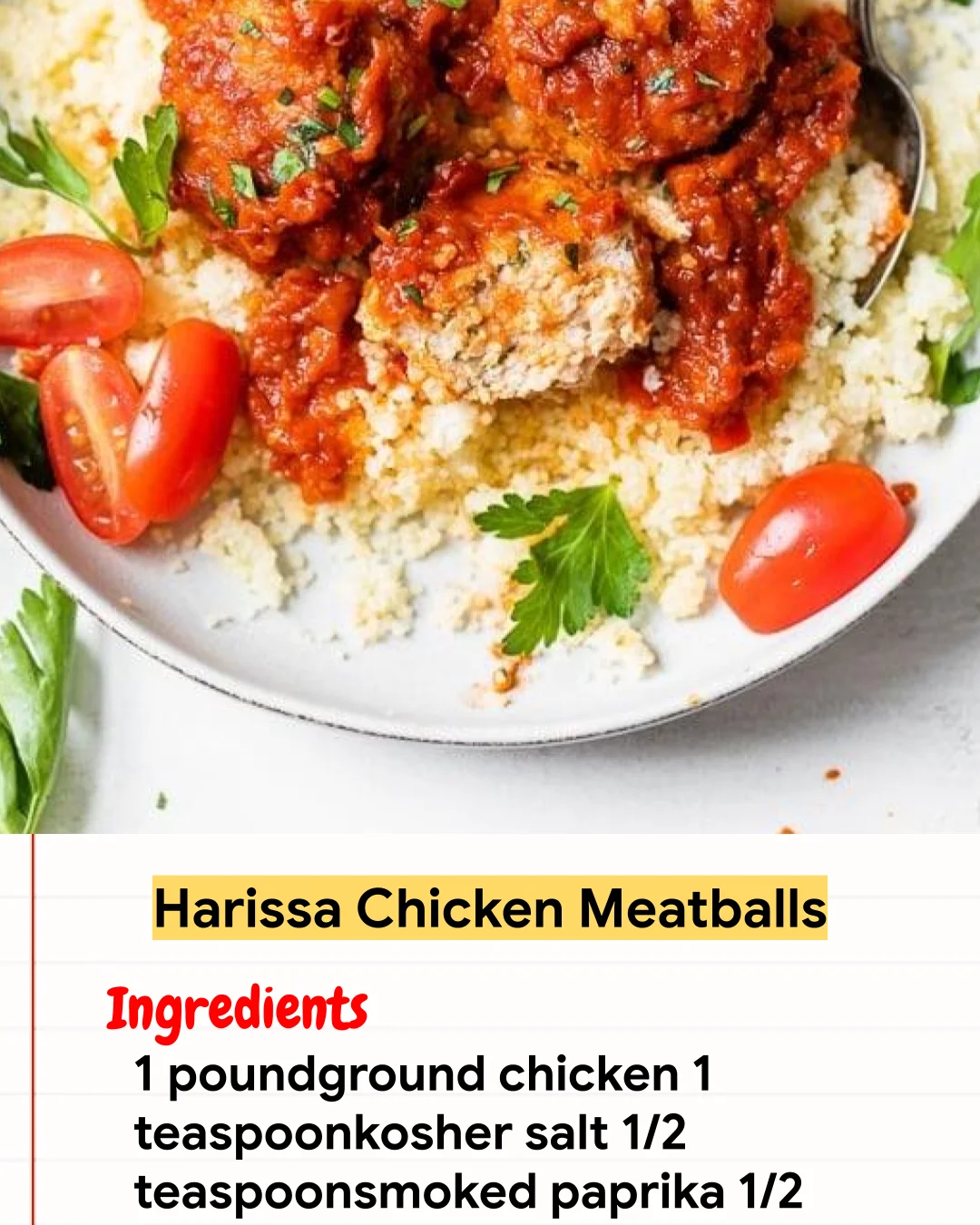 Chicken Recipe Harissa Chicken Meatballs