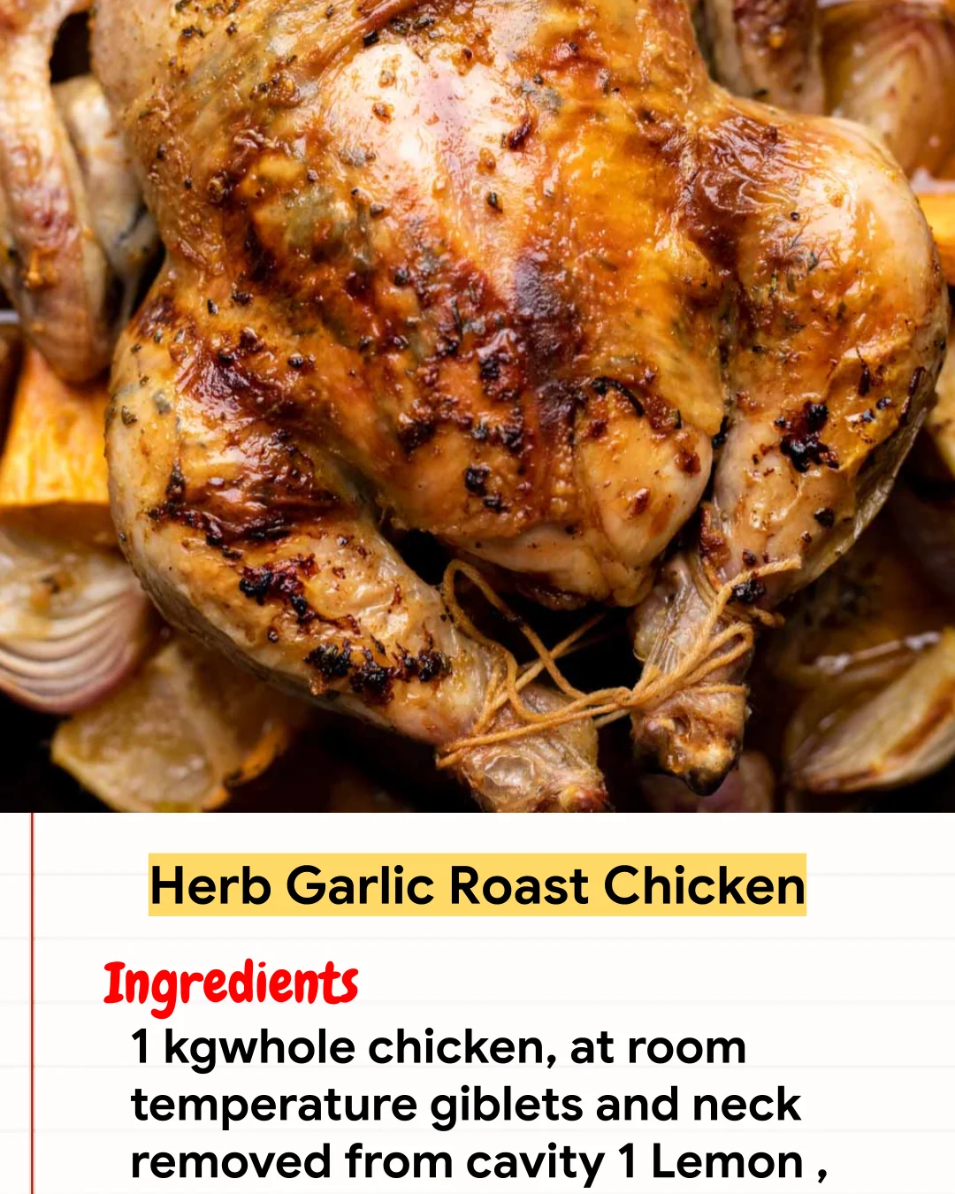 Chicken Recipe Herb Garlic Roast Chicken